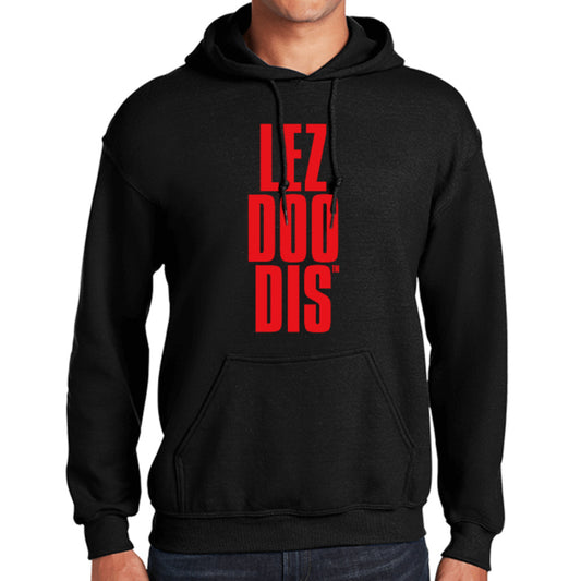 LezDooDis black unisex hoodie